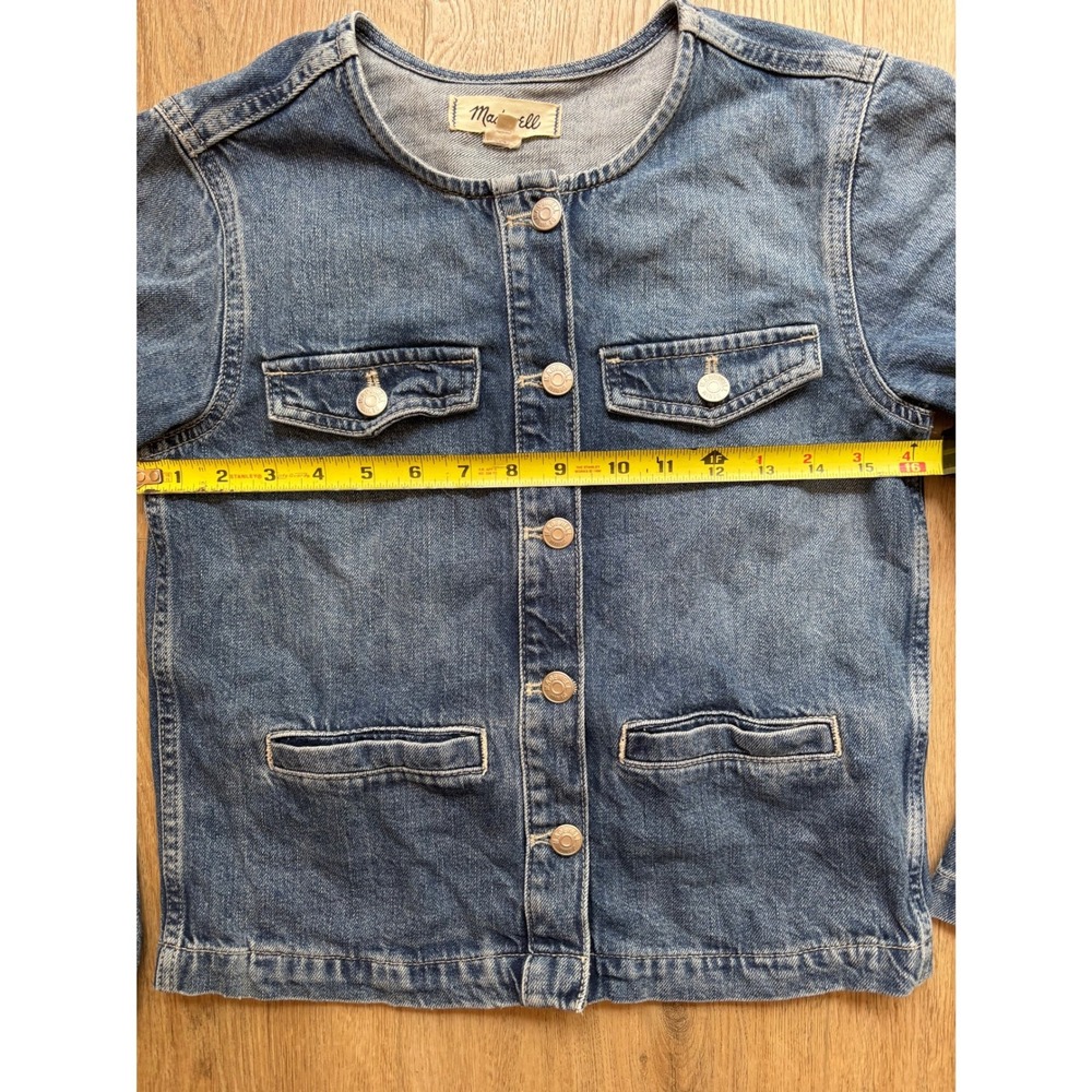 Madewell Denim Lady Jacket Womens Medium Wash Button Front Blue Size XS - Picture 10 of 12